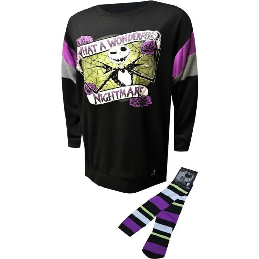 Disney Sz M Nightmare Before Christmas Sleepwear Shirt What A Wonderful Nightmar - Picture 3 of 11